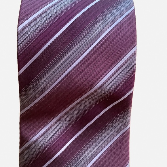 2/$30 BRITCHES Purple Repp Stripe Silk Tie - Picture 1 of 12